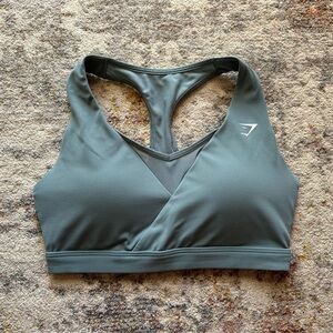 Gymshark Crossover Sports Bra - Thunder Blue